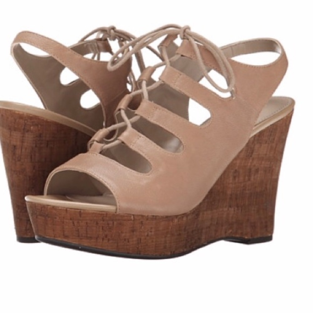 Franco Sarto Sunitha lace-up leather wedge sandal